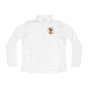 CAB Big Brains - Orange text - Ladies Quarter-Zip Pullover