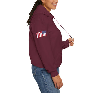 S4 - Option 1 - 102D SSB - Flags on Sleeves - Unisex Heavy Blend™ Hooded Sweatshirt