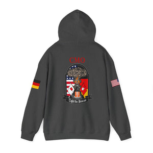 CMO Call Sign -  USANEC-S - Flags on Sleeves - Unisex Heavy Blend™ Hooded Sweatshirt