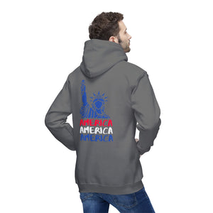 America x 3 - Unisex Hooded Sweatshirt, Made in USA