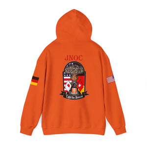 JNOC Call Sign -  USANEC-S - Flags on Sleeves - Unisex Heavy Blend™ Hooded Sweatshirt
