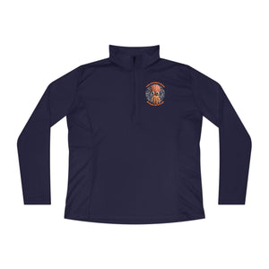 CAB Big Brains - Orange text - Ladies Quarter-Zip Pullover