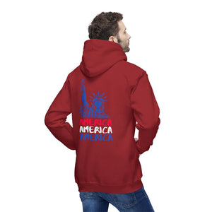 America x 3 - Unisex Hooded Sweatshirt, Made in USA