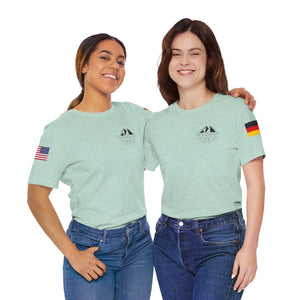WHM - Flag on Sleeves - Unisex Jersey Short Sleeve Tee
