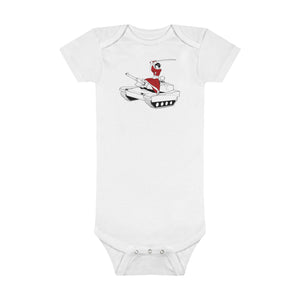 A Samurai on a Tank on a Baby Short Sleeve Onesie®