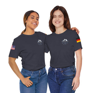 WHM - Flag on Sleeves - Unisex Jersey Short Sleeve Tee