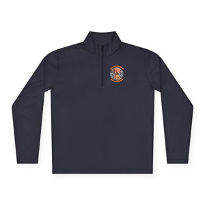 CAB Big Brains - Orange text - Unisex Quarter-Zip Pullover