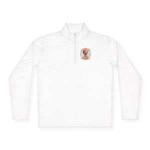 CAB Big Brains - Orange text - Unisex Quarter-Zip Pullover