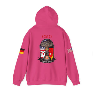 CMO Call Sign -  USANEC-S - Flags on Sleeves - Unisex Heavy Blend™ Hooded Sweatshirt