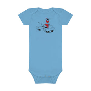 A Samurai on a Tank on a Baby Short Sleeve Onesie®