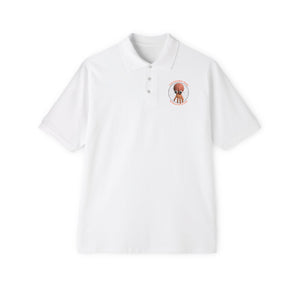 CAB Big Brains - Orange text - Men's Piqué Polo