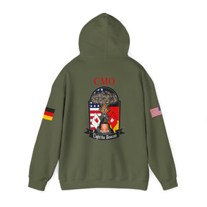 CMO Call Sign -  USANEC-S - Flags on Sleeves - Unisex Heavy Blend™ Hooded Sweatshirt