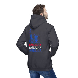 America x 3 - Unisex Hooded Sweatshirt, Made in USA