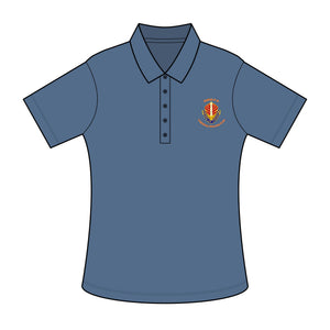 COP Sword - Orange text - Ladies Fine Pique Blend Polo