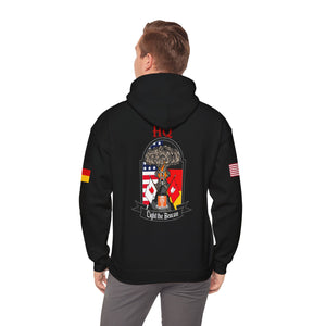 HQ Call Sign -  USANEC-S - Flags on Sleeves - Unisex Heavy Blend™ Hooded Sweatshirt